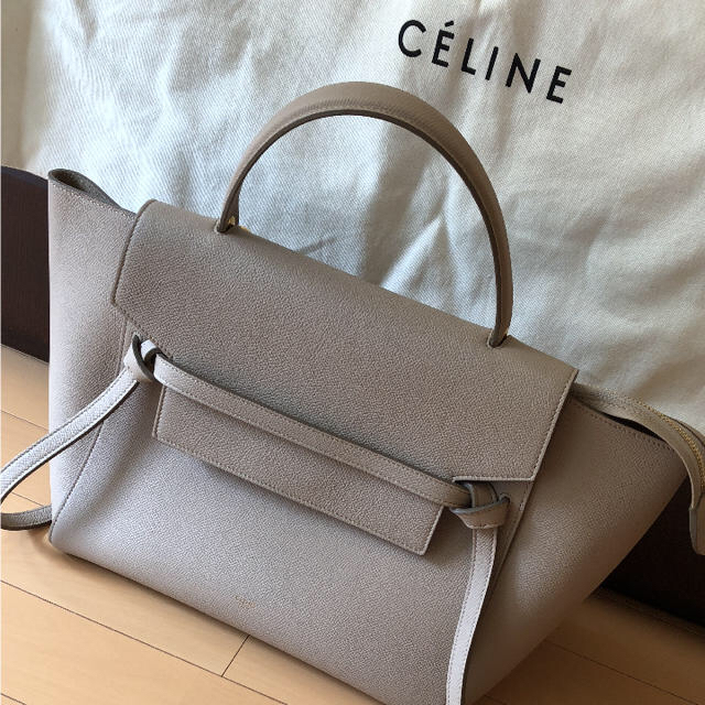 celine - セリーヌ ベルトバック 1番人気色 ライトトープ ハンドバック トートバッグ