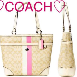 コーチ(COACH)のCOACH♡ヘリテージストライプトート(トートバッグ)