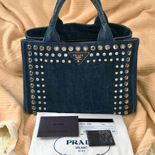 PRADA＊カナパ デニムビジュー | フリマアプリ ラクマ