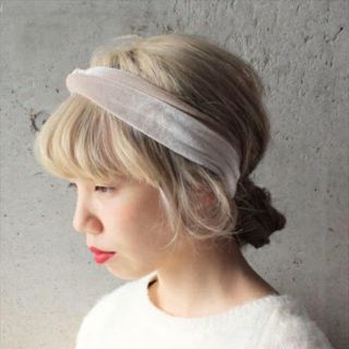 ビュルデサボン(bulle de savon)のcaph グレーベルベットヘアバンド(ヘアバンド)