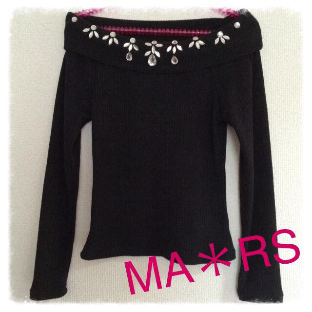 MA＊RS(マーズ)のMA＊RS ビジューオフショルトップス レディースのトップス(Tシャツ(長袖/七分))の商品写真