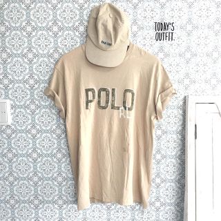 ポロラルフローレン(POLO RALPH LAUREN)の【Polo by Ralph Lauren】ベージュロゴTシャツ✩︎美品(Tシャツ/カットソー(半袖/袖なし))