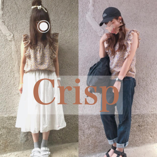 Crisp(クリスプ)の花柄 フリルタンクトップ レディースのトップス(タンクトップ)の商品写真