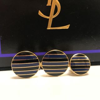 イヴサンローランボーテ(Yves Saint Laurent Beaute)のイブサンローラン ストライプ カフス カフリンクス タイピン   ネクタイピン(カフリンクス)