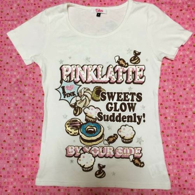 PINK-latte(ピンクラテ)の⭐️pink- latte ピンクラテ★可愛いカットソー★ティーンズ★Sサイズ★ レディースのトップス(Tシャツ(半袖/袖なし))の商品写真