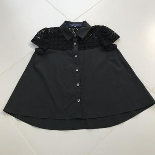 エムズグレイシー(M'S GRACY)のM'S GRACY🎀レースブラウス半袖 ブラック(シャツ/ブラウス(半袖/袖なし))