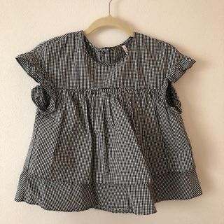 ザラ(ZARA)のZARA ギンガムチェックフリルブラウス(シャツ/ブラウス(半袖/袖なし))