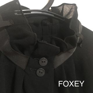 フォクシー(FOXEY)のFOXEY NEWYORK シフォンフリルブラウス 38(シャツ/ブラウス(半袖/袖なし))