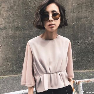 アメリヴィンテージ(Ameri VINTAGE)のSEETHROUGH LAYERED TOP(カットソー(半袖/袖なし))