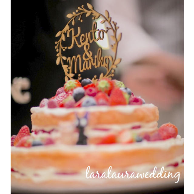 名前入りケーキトッパー ウェディング 結婚式の通販 By Laralaura ラクマ