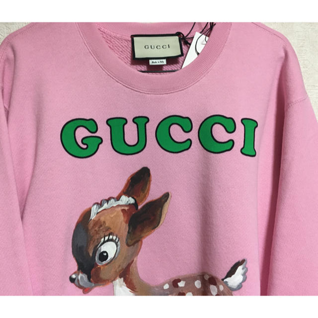 100％本物 Gucci - ○GUCCIグッチ18awバンビ柄ピンクスウェット