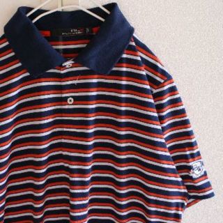 ラルフローレン(Ralph Lauren)のUS RLX ラルフローレン navy ボーダー 半袖 ポロシャツ L(ポロシャツ)