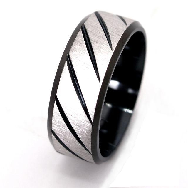 【21号】【ブラック】ステンレスツイルリング　指輪　メンズ　レディース メンズのアクセサリー(リング(指輪))の商品写真