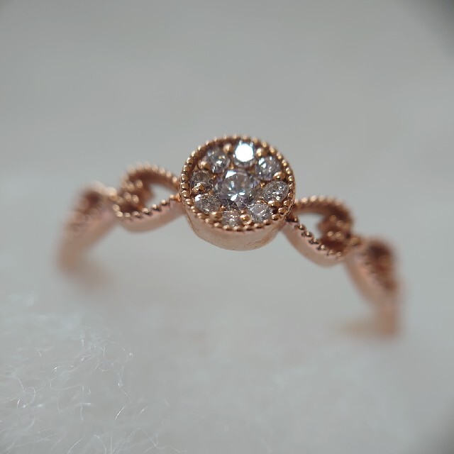繊細で可愛い‼ k18PG  ダイヤモンドリング レディースのアクセサリー(リング(指輪))の商品写真