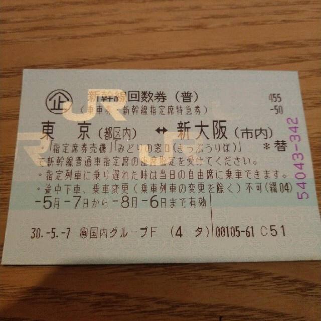 乗車券/交通券新幹線 チケット