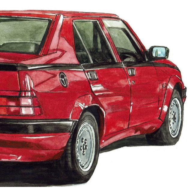 Alfa Romeo(アルファロメオ)のGC-556アルファロメオ75限定版画 直筆サイン額装●作家 平右ヱ門 エンタメ/ホビーの美術品/アンティーク(版画)の商品写真