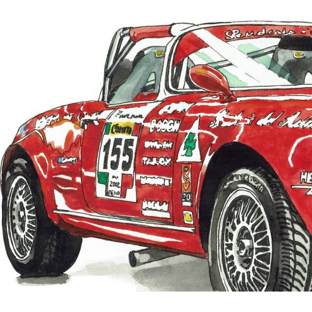 Alfa Romeo(アルファロメオ)のGC-557アルファロメオ/ラリー限定版画 直筆サイン額装●作家 平右ヱ門 エンタメ/ホビーの美術品/アンティーク(版画)の商品写真