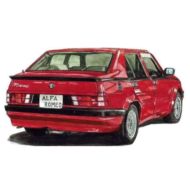 Alfa Romeo(アルファロメオ)のGC-569アルファロメオ75限定版画 直筆サイン額装●作家 平右ヱ門 エンタメ/ホビーの美術品/アンティーク(版画)の商品写真