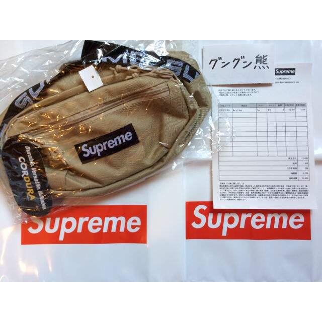 納品書原本、ショッパー付き 送込み 18ss Supreme Waist Bag