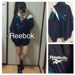 リーボック(Reebok)のReebok ナイロンジャージ:紺(ブルゾン)