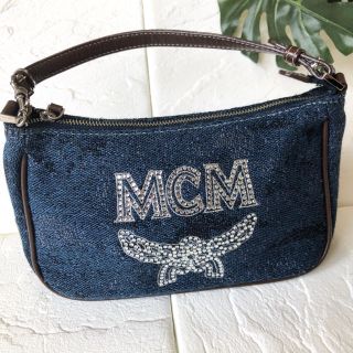 エムシーエム(MCM)のMCM バッグ デニムバッグ 極美品希少品！ラインストーンロゴ エムシーエム(ハンドバッグ)