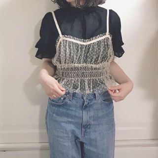 ダブルクローゼット(w closet)のw closet ドットチュールビスチェセット(Tシャツ(半袖/袖なし))