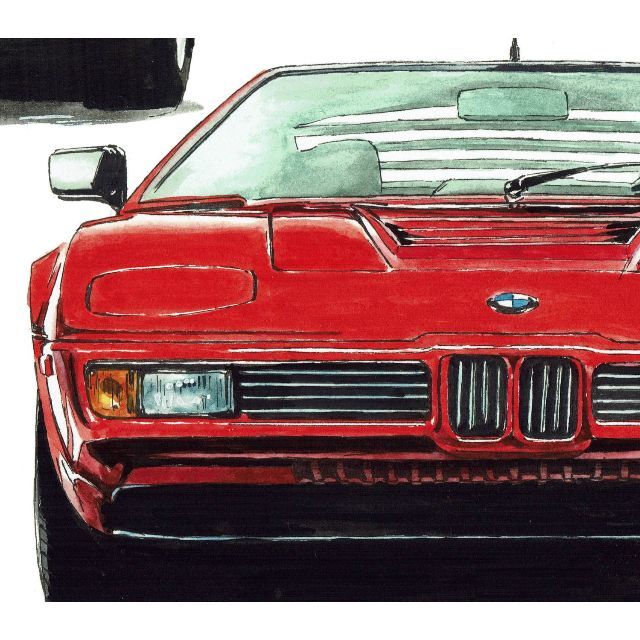 GC-575 BMW M1/323i限定版画 直筆サイン額装●作家 平右ヱ門 6