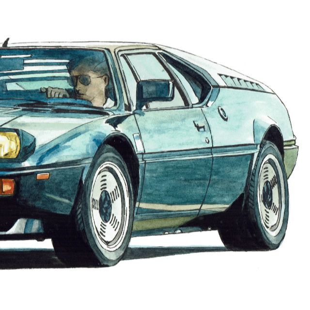 GC-577 BMW M1/3.0csi限定版画 直筆サイン額装●作家 平右ヱ門 8