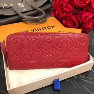 ルイヴィトン(LOUIS VUITTON)のLouis Vuitton ルイヴィトン ラウンド 長財布 クレマンス 赤(財布)