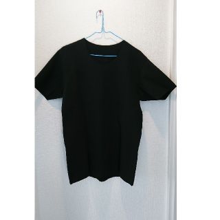 カズユキクマガイアタッチメント(KAZUYUKI KUMAGAI ATTACHMENT)のカズユキクマガイ ダブルジャージクルーネックTシャツ半袖 黒(Tシャツ/カットソー(半袖/袖なし))