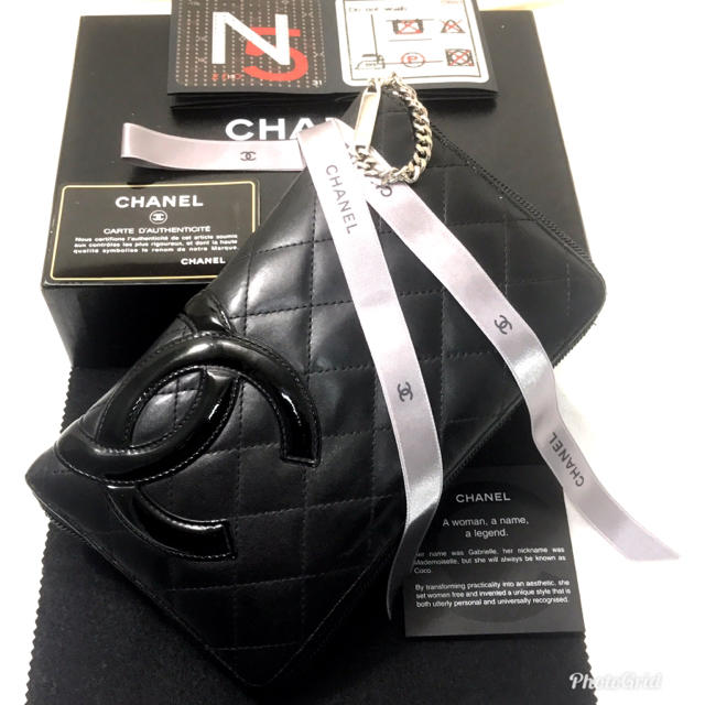 CHANEL カンボン ラウンドファスナー 長財布