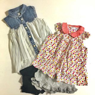 フタフタ(futafuta)のセット★チュニック★ワンピース★デニム★ストライプ★花柄★シフォン★シースルー(Tシャツ/カットソー)