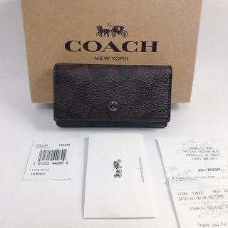 コーチ(COACH)の新品！COACH 　レザー　キーケース　シグネチャーブラウン/CM(キーケース)