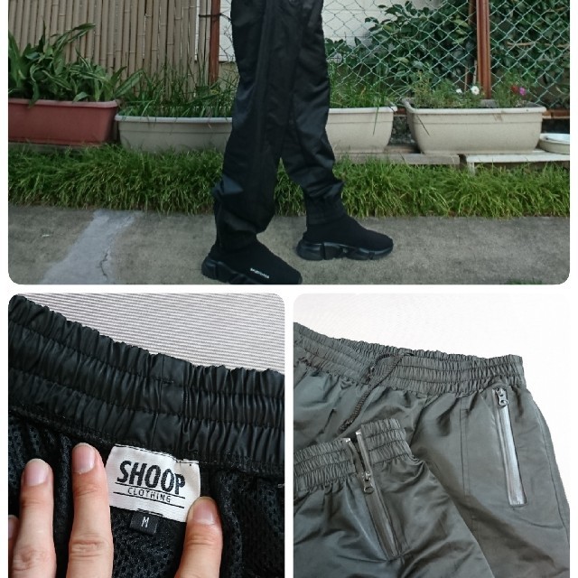 SHOOP(シュープ)の【稀少】SHOOP CLOTHING ナイロンワイドジョガーパンツ ブラック M メンズのパンツ(ワークパンツ/カーゴパンツ)の商品写真