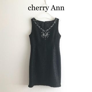 チェリーアン(cherry Ann)の訳あり◇チェリーアン ノースリーブビジューワンピース かわいい S 春秋(ミニワンピース)