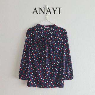 アナイ(ANAYI)の美品◇ANAYIアナイ ドットリボンブラウス トップス M 通勤仕事 かわいい(シャツ/ブラウス(長袖/七分))