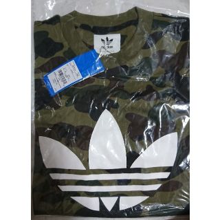 アベイシングエイプ(A BATHING APE)の本日のみ定価以下　Sサイズ ADIDAS BAPE T-SHIRT olive(Tシャツ/カットソー(半袖/袖なし))