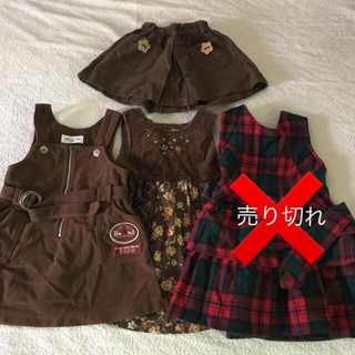 【秋冬向き】ベビー服3枚セット 100〜110サイズ(ワンピース)