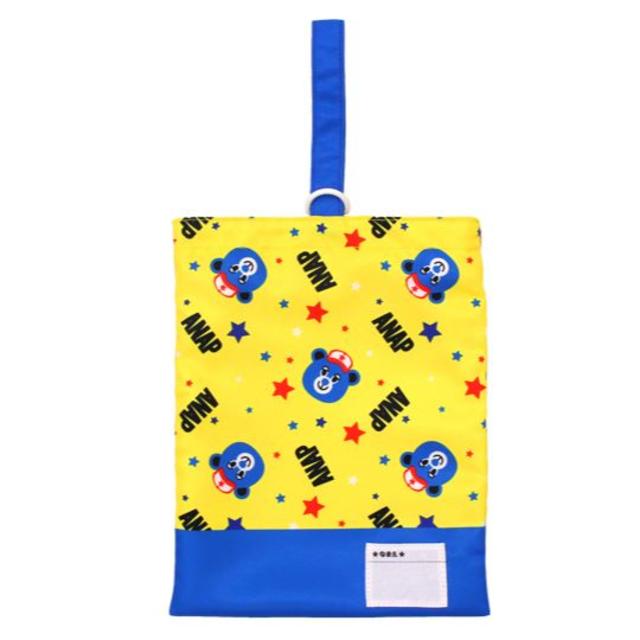 ANAP Kids(アナップキッズ)の♪新品　キャラクターシューズBAG　イエロー♪ キッズ/ベビー/マタニティのこども用バッグ(シューズバッグ)の商品写真