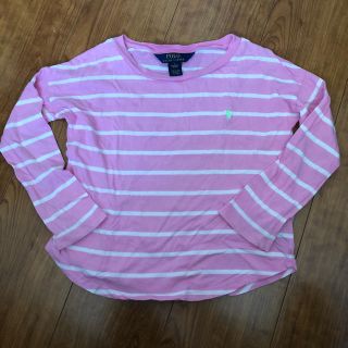 ポロラルフローレン(POLO RALPH LAUREN)のラルフローレン キッズ カットソー  ピンク×ホワイト ボーダー 115センチ(Tシャツ/カットソー)