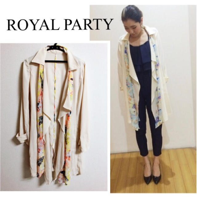 ROYAL PARTY(ロイヤルパーティー)のROYAL PARTY フラワールーズリボントレンチコート レディースのジャケット/アウター(トレンチコート)の商品写真