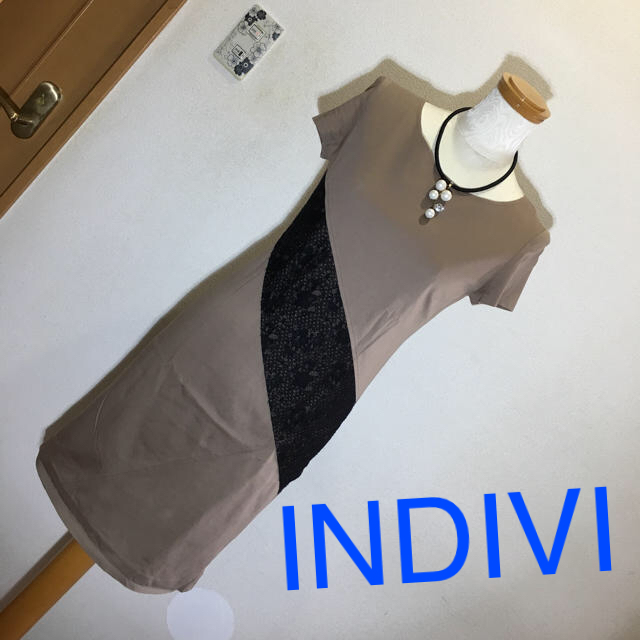 Indivi インディヴィ ブロンズ 黒レース タイトワンピース 38 美品の通販 By Happy Shop インディヴィならラクマ