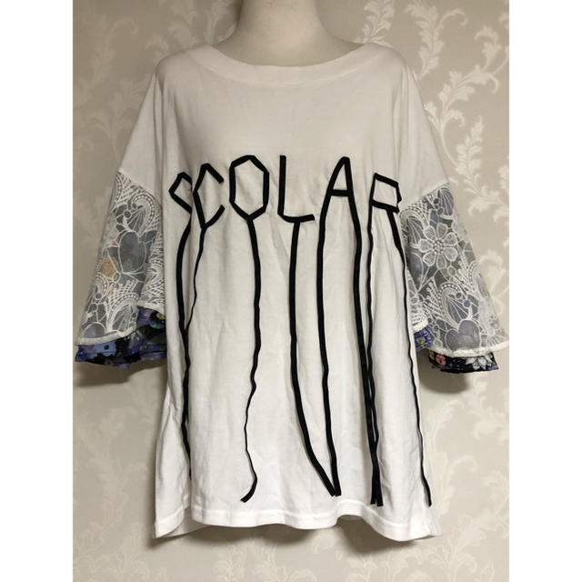 ScoLar(スカラー)の☆彡 タグ付 ScoLar ロゴ紐プルオーバー オフホワイト ☆彡 レディースのトップス(カットソー(半袖/袖なし))の商品写真