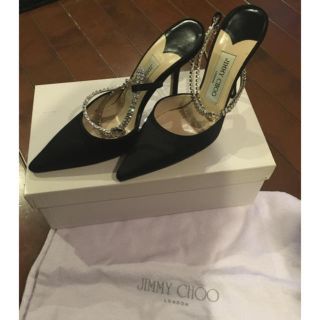 ジミーチュウ(JIMMY CHOO)の☆poyo様専用☆ ジミーチュウ キラキラスワロ付きヒール 美品(ハイヒール/パンプス)