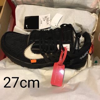 27cm nike off-white air presto black US9(スニーカー)