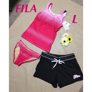 フィラ(FILA)の【新品】FILA レディース水着 水着セット 水着3点 セットピンク 11号(水着)