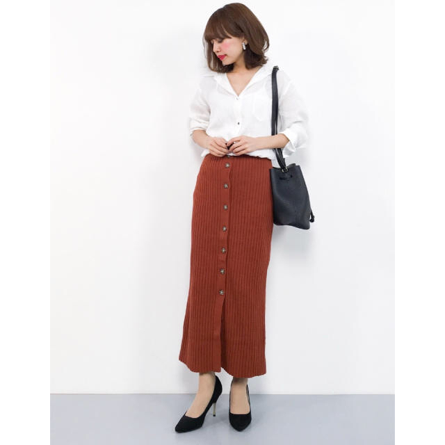 moussy(マウジー)のmoussy☆ RIB KNIT LONG SKIRT レディースのスカート(ロングスカート)の商品写真