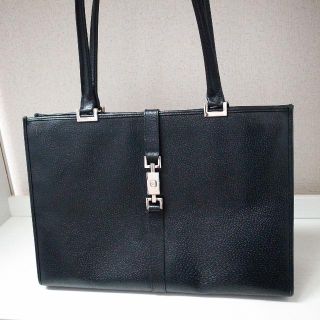 グッチ(Gucci)の正規品♡最安値♡グッチ　ジャッキー　トートバッグ　黒　レザー　バッグ　財布(トートバッグ)