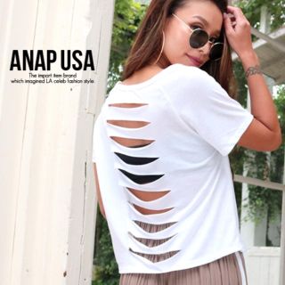 アナップ(ANAP)のANAP USA ダメージトップス！(カットソー(半袖/袖なし))