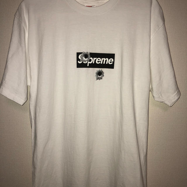 supreme シュプリーム 渋谷 BOXロゴ tee ピストル 弾痕 S Tシャツ-